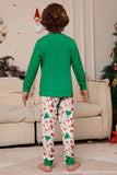Pijama A Juego De La Familia De Navidad Verde Conjunto De Pijama Con Estampado De Papá Noel