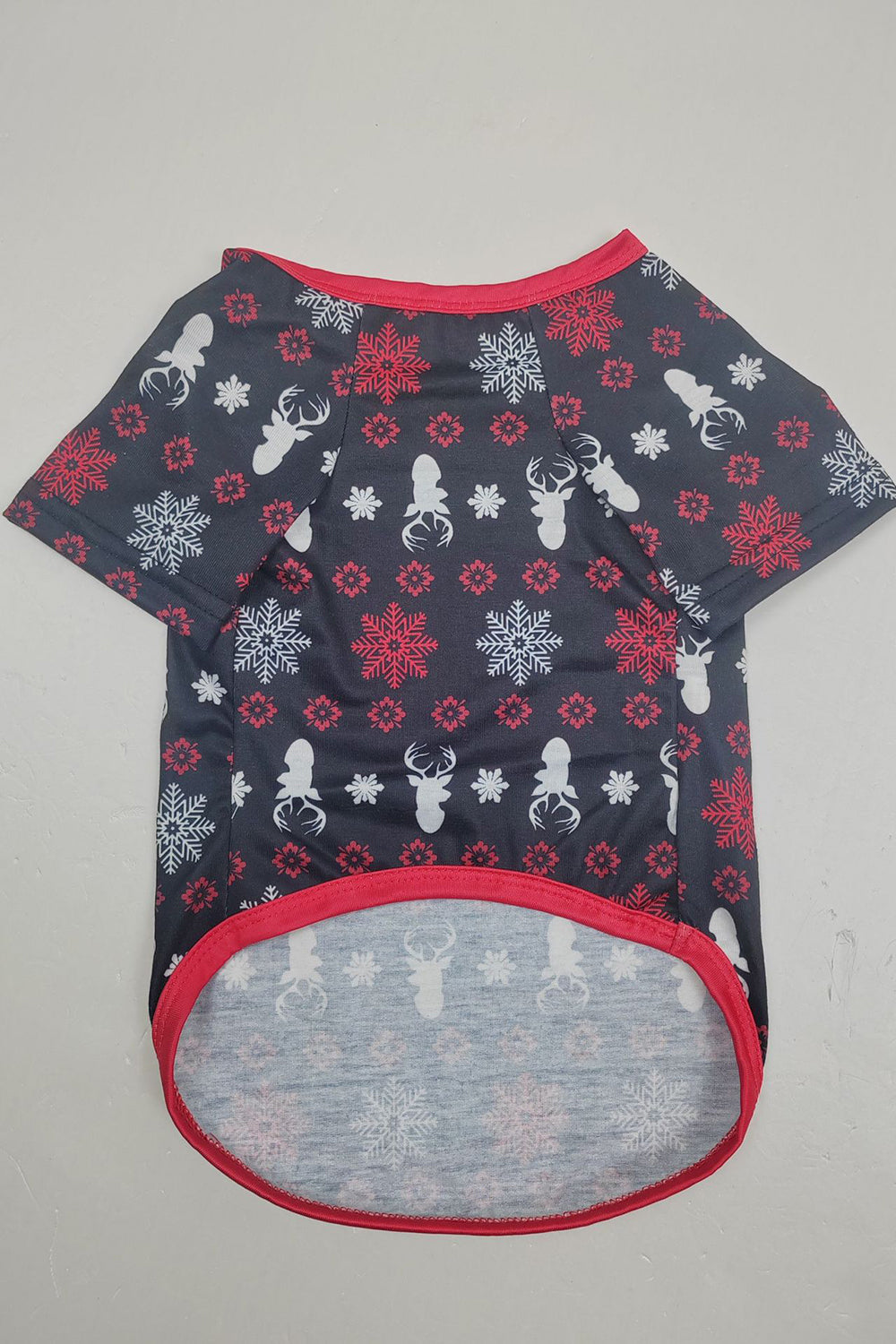 Pijama a juego de la familia navideña Conjunto de pijamas estampados de ciervo rojo negro
