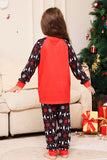 Pijama a juego de la familia navideña Conjunto de pijamas estampados de ciervo rojo negro