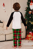 Conjunto de pijamas a cuadros con estampado de ciervo negro blanco de la familia de Navidad