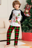 Conjunto de pijamas a cuadros con estampado de ciervo negro blanco de la familia de Navidad