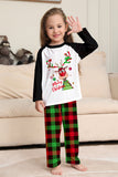 Conjunto de pijamas a cuadros con estampado de ciervo negro blanco de la familia de Navidad