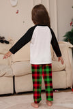 Conjunto de pijamas a cuadros con estampado de ciervo negro blanco de la familia de Navidad