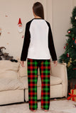 Conjunto de pijamas a cuadros con estampado de ciervo negro blanco de la familia de Navidad