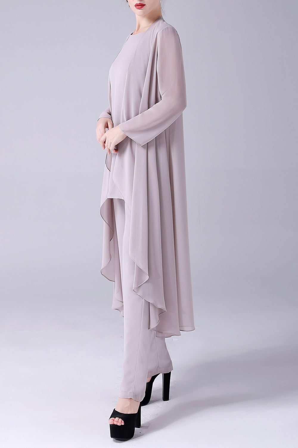 Albaricoque Mangas Largas 3 Piezas Madre de la Novia Trajes Pantalón