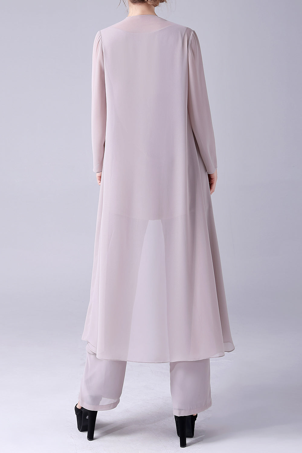 Albaricoque Mangas Largas 3 Piezas Madre de la Novia Trajes Pantalón