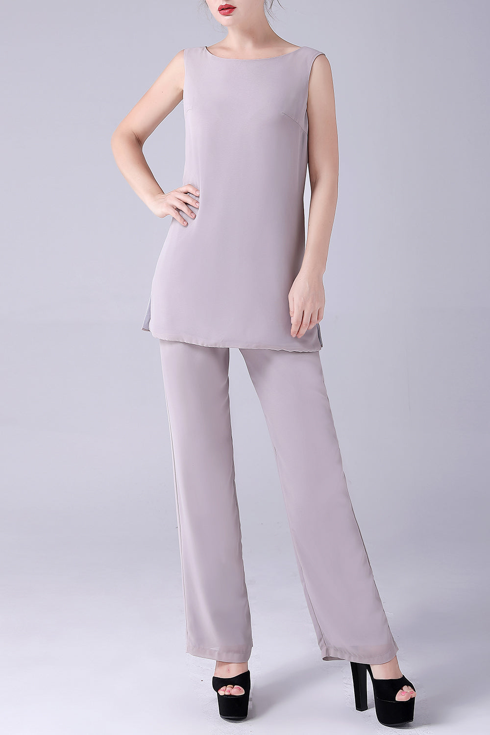 Albaricoque Mangas Largas 3 Piezas Madre de la Novia Trajes Pantalón