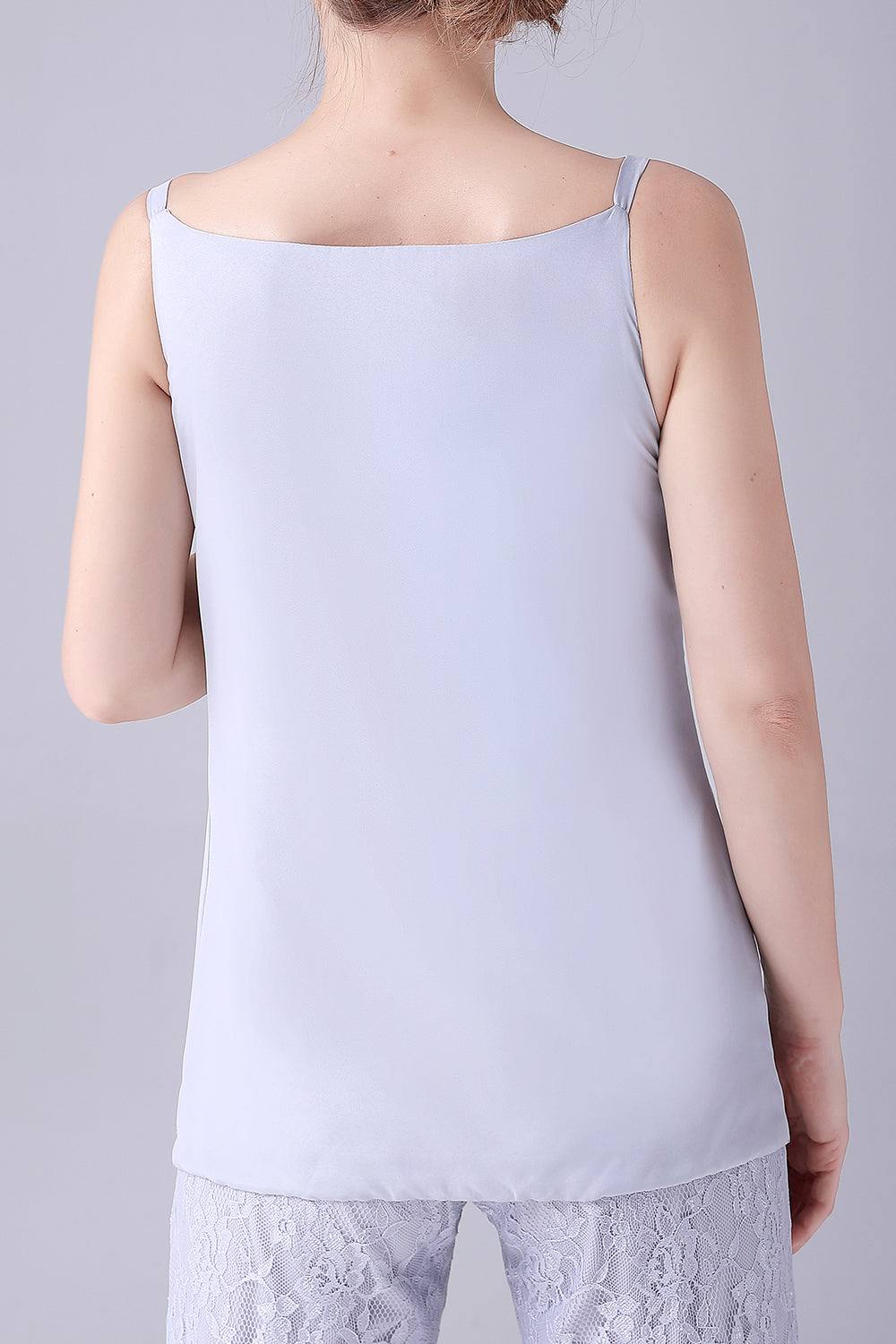 Plata 3 Piezas Mangas Largas Madre de la Novia Trajes Pantalón