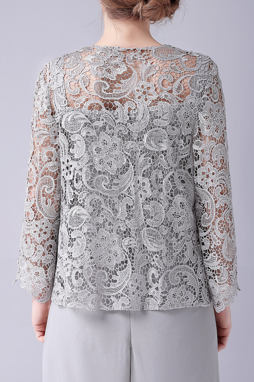 El mono de astilla/traje de pantalón separa el vestido de la madre de la novia de gasa de encaje