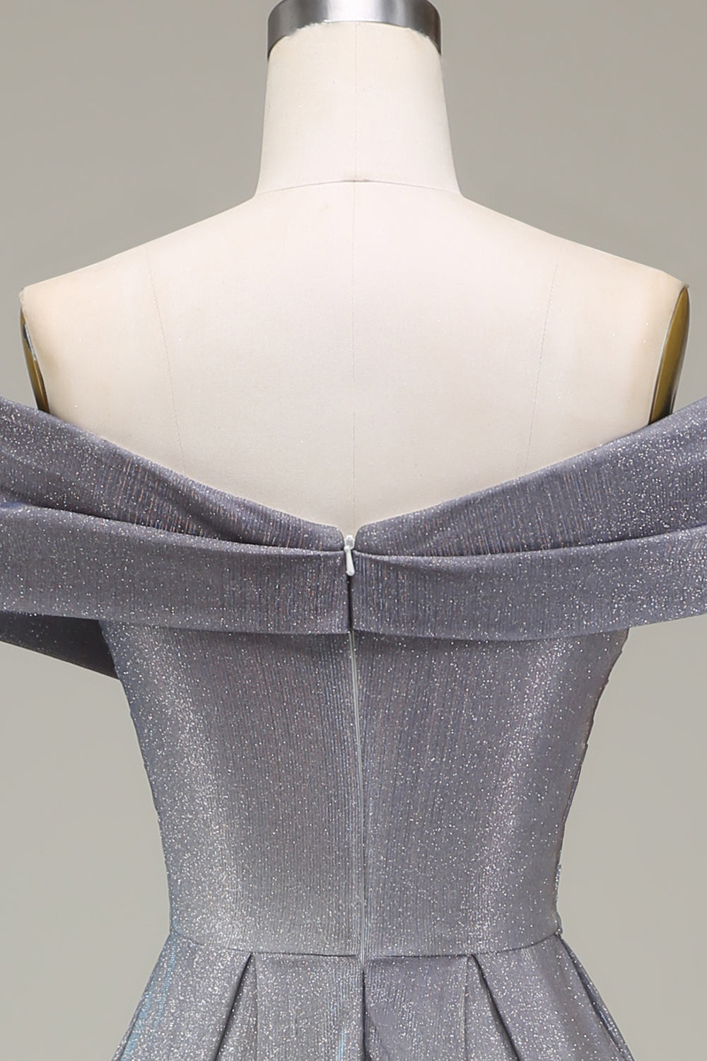 Vestido de fiesta de princesa de línea A con hombros brillantes y plisado