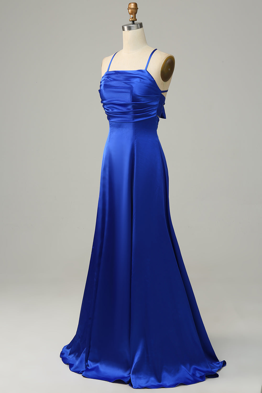Azul Real Halter A Línea Vestido de Dama de Honor