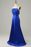 Azul Real Halter A Línea Vestido de Dama de Honor