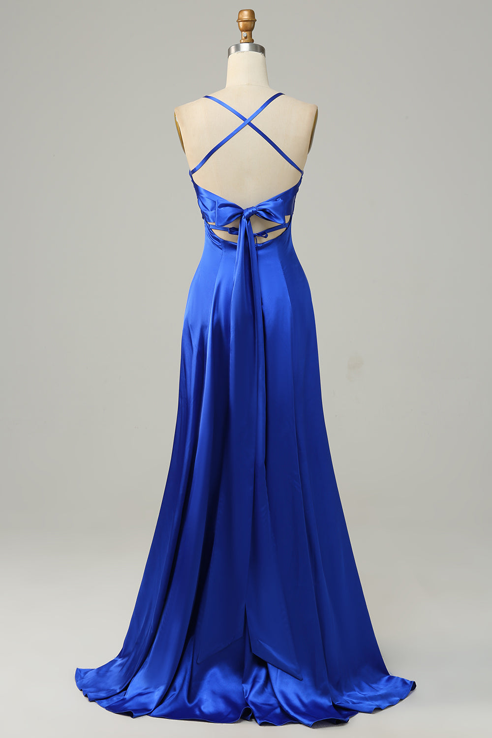 Azul Real Halter A Línea Vestido de Dama de Honor