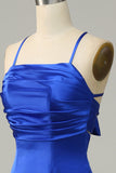 Azul Real Halter A Línea Vestido de Dama de Honor