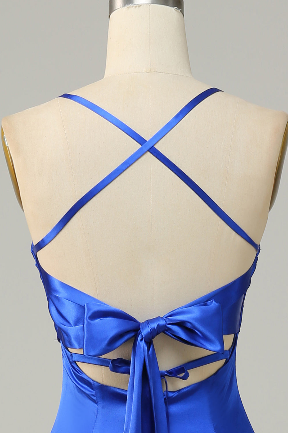 Azul Real Halter A Línea Vestido de Dama de Honor