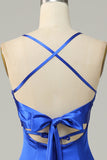Azul Real Halter A Línea Vestido de Dama de Honor