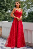Vestido rojo de fiesta largo con cuentas