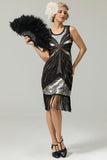 Vestido flapper negro de los años 20