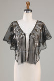 Lentejuelas Golden Glitter 1920s Cape con abalorios