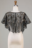 Lentejuelas Golden Glitter 1920s Cape con abalorios