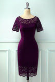 Vestido de encaje bodycon de uva
