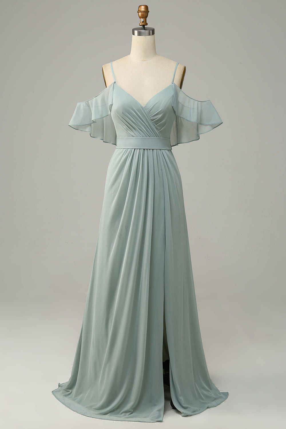 Sage A Línea Vestido de Dama de Honor