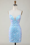 Bodycon Spaghetti Straps Vestido de fiesta con Aqqliques