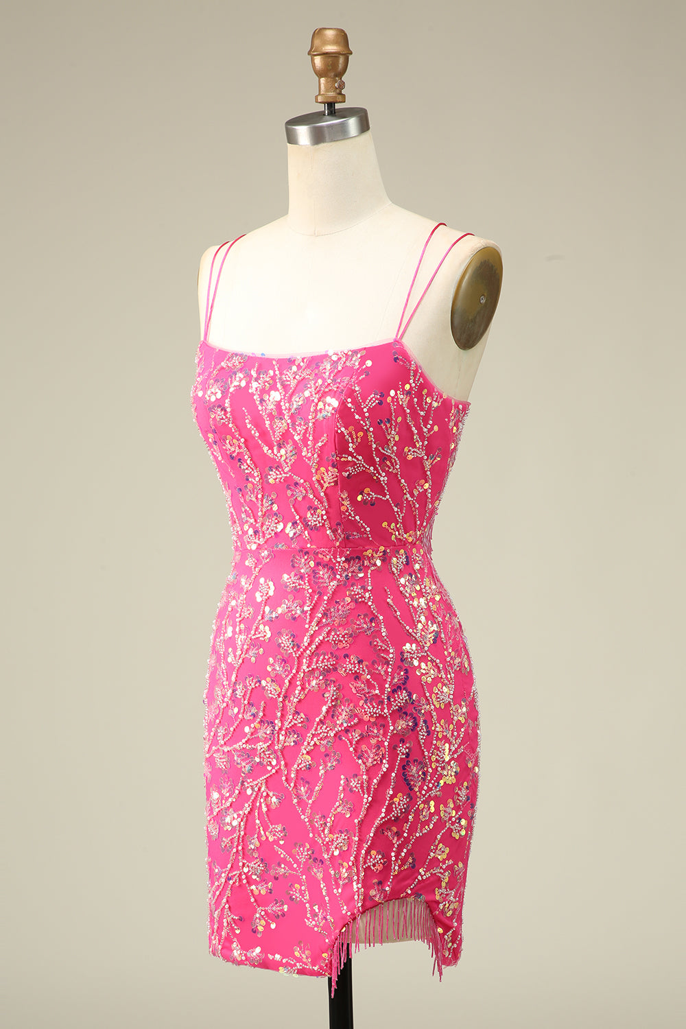 Elegante vestido de regreso a casa ajustado con corsé trasero con borla