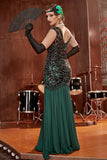 Verde Oscuro Vestido de la década de 1920