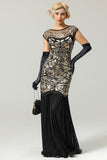 Vestido de los años 20 Negro Dorado