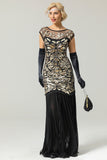 Vestido de los años 20 Negro Dorado