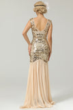 Vestido de los años 20 Negro Dorado