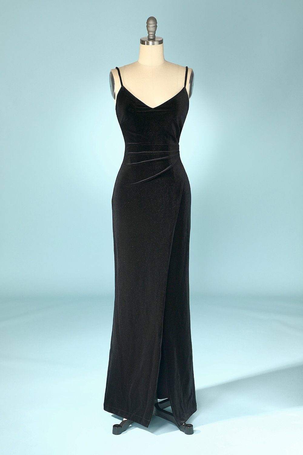 Vestido de fiesta de noche de terciopelo negro