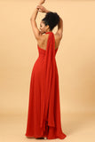 Vestido de Dama de Honor Gasa Rojo