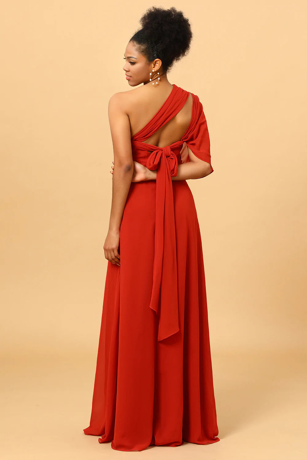 Vestido de Dama de Honor Gasa Rojo