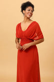 Vestido de Dama de Honor Gasa Rojo