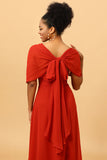 Vestido de Dama de Honor Gasa Rojo
