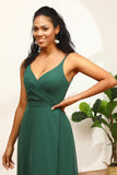 Verde oscuro vestido de dama de honor encaje