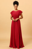 Vestido de Dama de Honor Borgoña