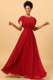 Vestido de Dama de Honor Borgoña