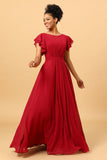 Vestido de Dama de Honor Borgoña