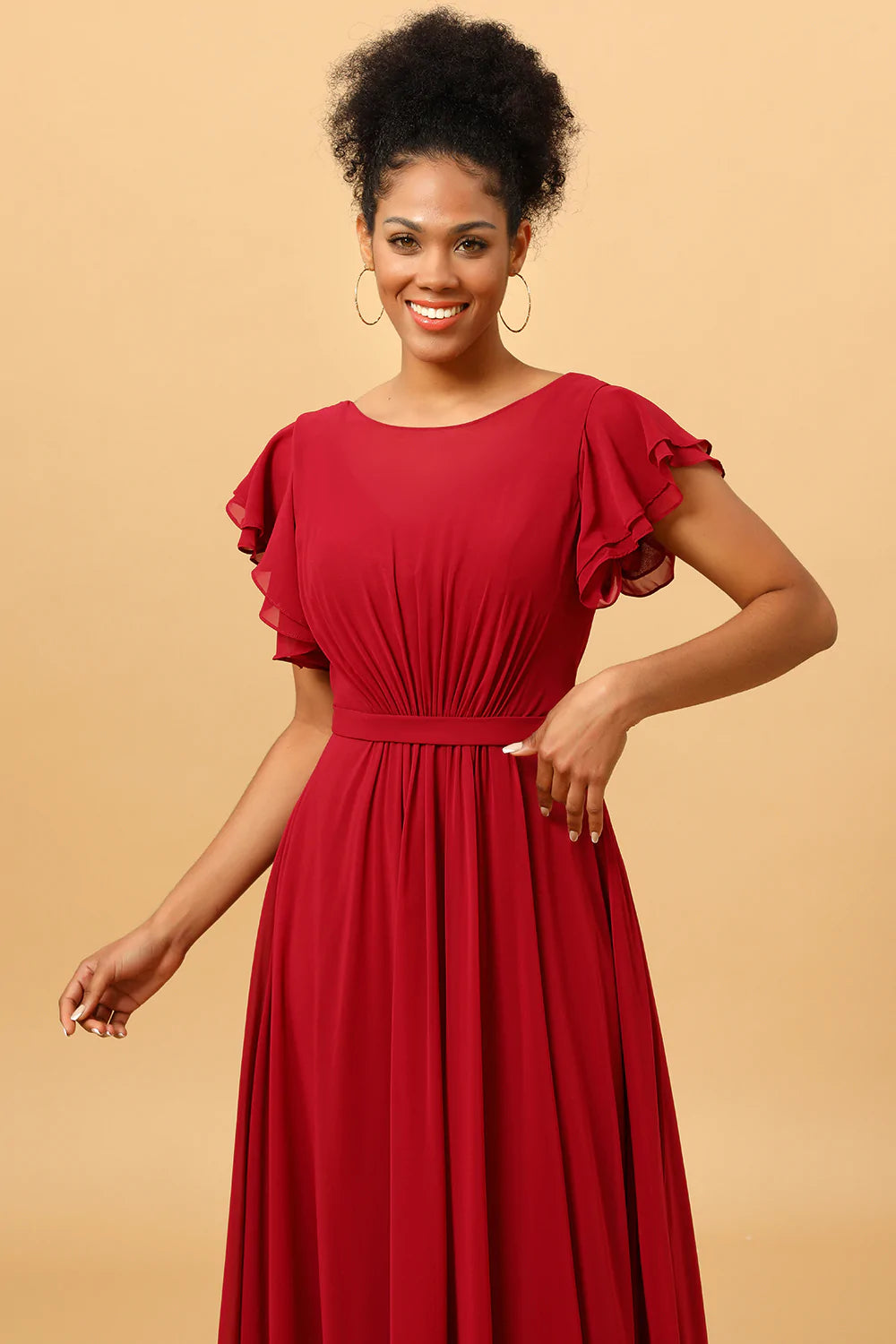 Vestido de Dama de Honor Borgoña