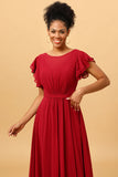 Vestido de Dama de Honor Borgoña