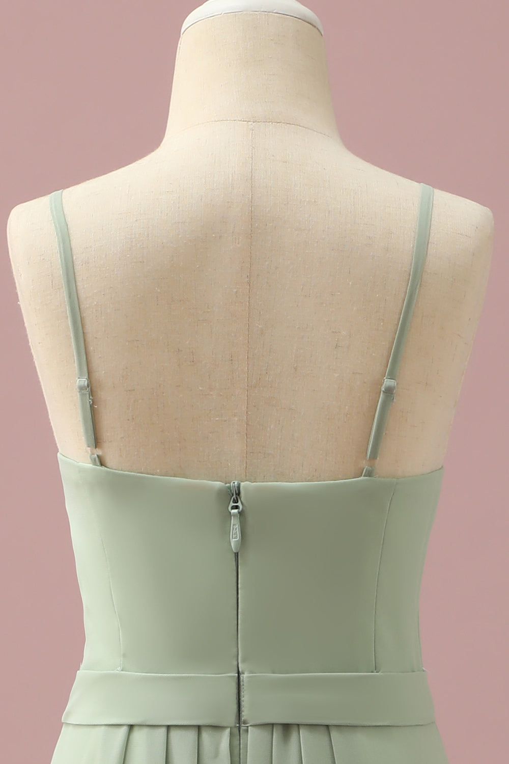 Vestido Dama de Honor Junior Cuello Redondo Verde