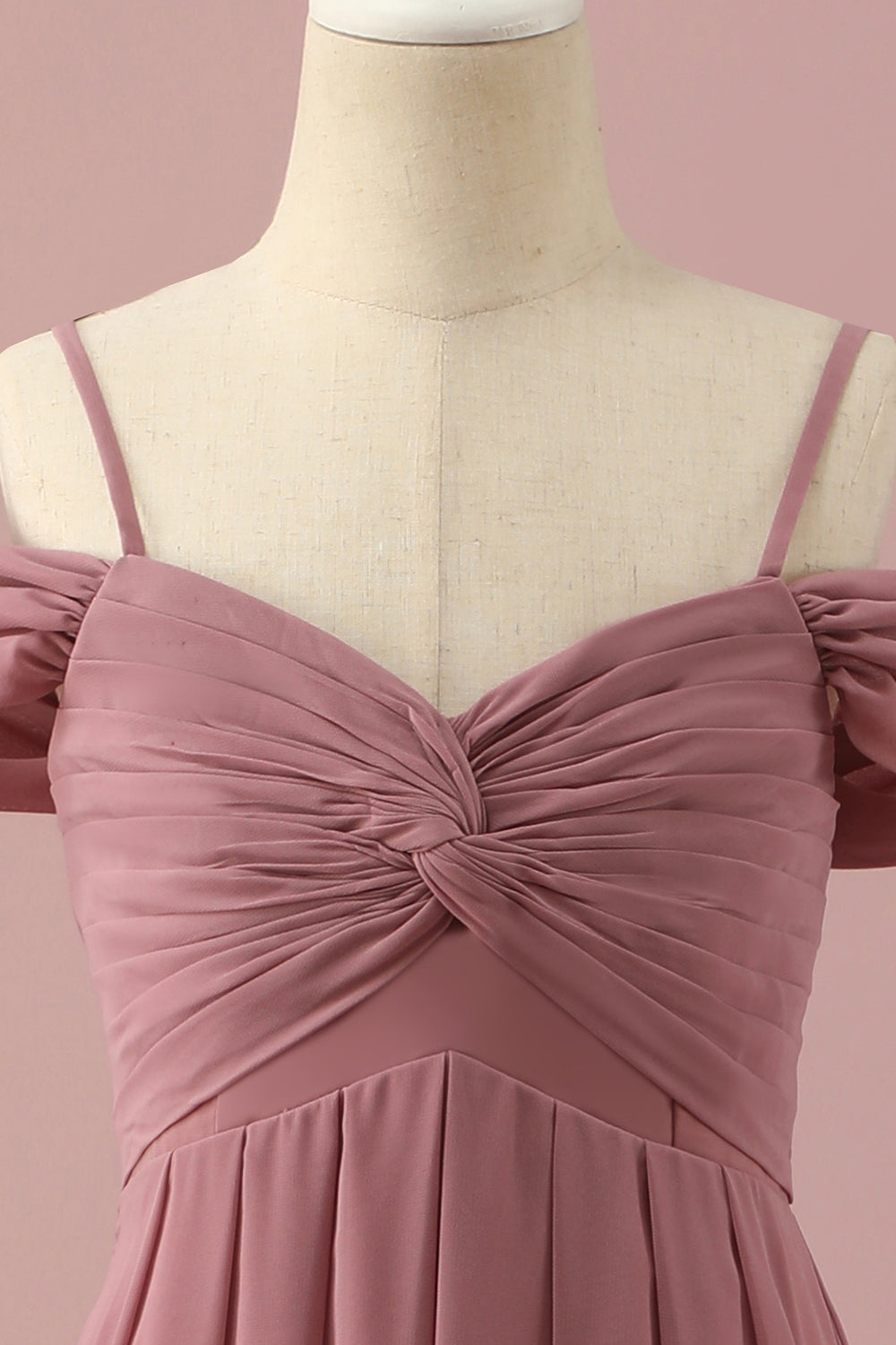 Rosa Tirantes de Espagueti Junior Vestido Dama de Honor