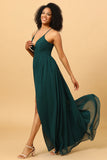 Verde Tirantes de Espagueti Vestido de Dama de Honor