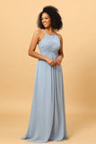 Halter Azul Vestido de Dama de Honor