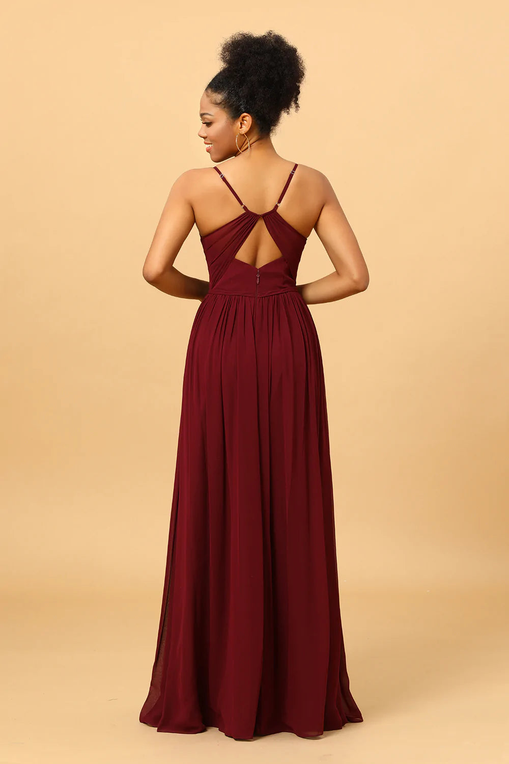 A-Línea Vestido de Dama de Honor Borgoña