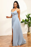 Vestido de dama de honor halter azul