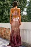 Vestido de fiesta de lentejuelas cabestro